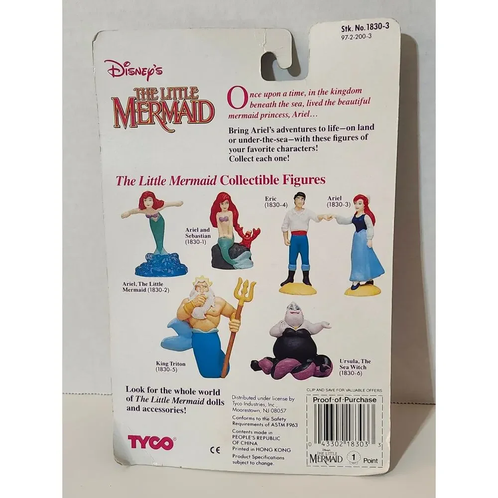 Vintage Disney Little Mermaid Ariel Collectible Figure Tyco 1830-3 Sealed